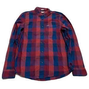 Hollister Plaid Flannel Shirt - Red & Blue - Size Small